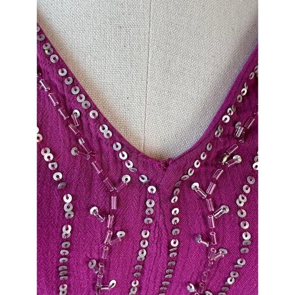 Free People Beaded Sequin Tunic Dress Purple size Medium - Picture 3 of 9